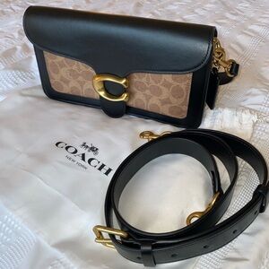 Coach Black and Tan Leather Crossbody Bag